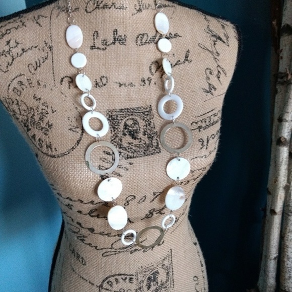 Capiz Circles Necklace - Picture 2 of 4